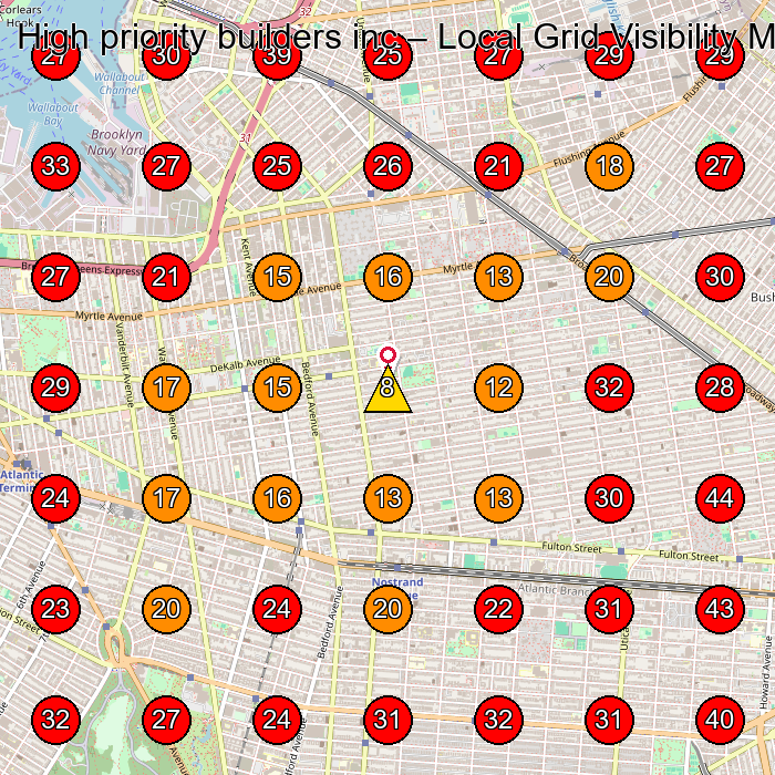 High priority builders inc GeoGrid visibility map for Construction Company in None